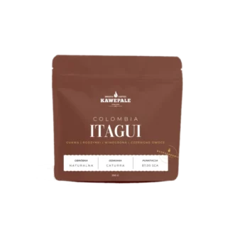 Kawa ziarnista KawePale Colombia Itagui 250g, odmiana Caturra, o naturalnej obróbce, z nutami guawy i czerwonych owoców