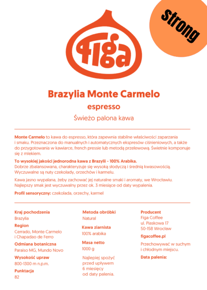 Figa Coffee Brazylia Monte Carmelo STRONG Espresso 1kg - obrazek 2