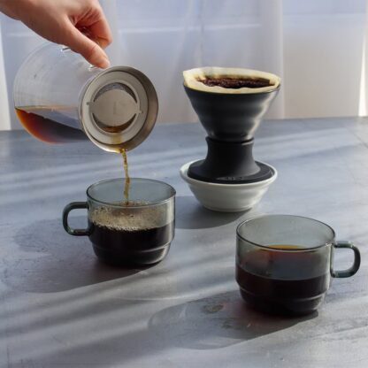 Hario - Zestaw Immersion Switch Smokey Black - Dripper Ceramiczny V60-02 + Filtry - obrazek 4