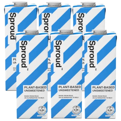 Zestaw sześciu kartonów niesłodzonego napoju roślinnego Sproud Plant-Based Unsweetened na bazie żółtego grochu, 6 × 1L – dostępny do kupienia w sklepie z kawą.