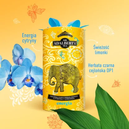 Adalbert's Tea - Cytryna i Limonka ENERGIA - Liściasta 80g - obrazek 2