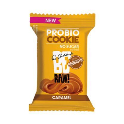 BeRAW! Probio Cookie Ciasteczko Probiotyczne Carmel Karmelowe Bez Dodatku Cukru 18 g