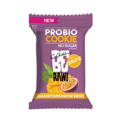 BeRAW! Probio Cookie Ciasteczko Probiotyczne Mango&Passion Fruit Mango i Marakuja Bez Dodatku Cukru 18 g