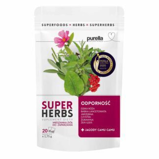 Purella Superfoods Superherbs Mieszanka Ziół do Zaparzania Odporność 20 Saszetek