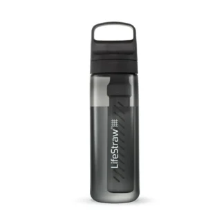 Czarna butelka filtrująca LifeStraw Go 2.0 o pojemności 0,65 litra – idealna do podróży, sportu i outdooru, dostępna w sklepie Coffee Selection.
