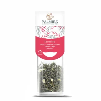 Zielona herbata jaśminowa Palmira w eleganckim opakowaniu, idealna do parzenia w wygodnych porcjach. Doskonały wybór dla miłośników aromatycznych naparów, oferujący świeżość i smak w każdej filiżance.
