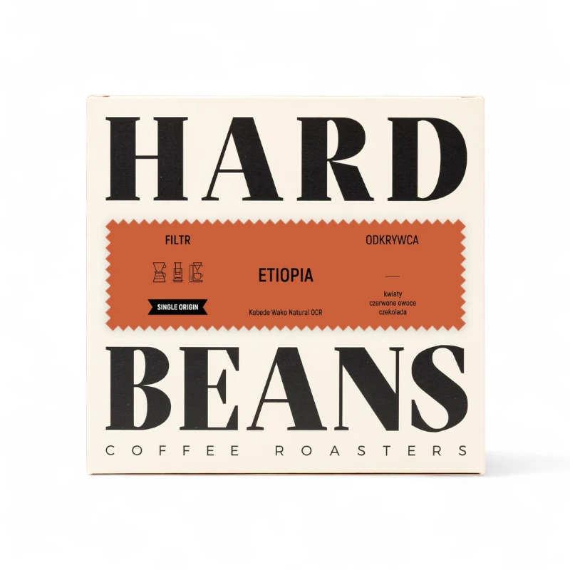 Paczka kawy Etiopia od Hard Beans przedstawia najwyższej jakości ziarna, które pochodzą z regionu Kebede Wako Natural OCR. Ta kawa zachwyca unikalnymi nutami kwiatowymi, czerwonych owoców i czekolady, idealnymi dla miłośników aromatycznej herbaty i wyśmienitej kawy.